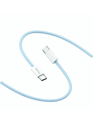 CABO TRANÇADO 60W TYPE C - TYPE C - AZUL