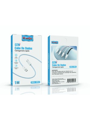 CABO TRANÇADO 60W TYPE C - TYPE C - AZUL