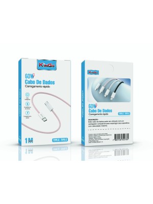 CABO TRANÇADO 60W TYPE C - TYPE C - ROSA