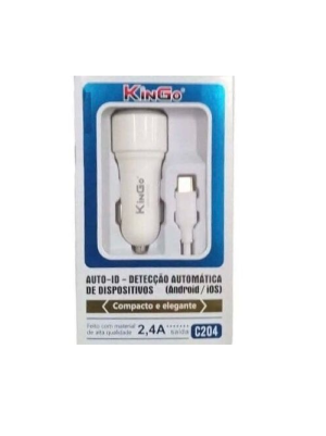 Carregador Veicular para Celular 2.4A TYPE C (C204)