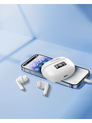 FONE SEM FIO TWS+TELA DIGITAL T-206 BRANCO